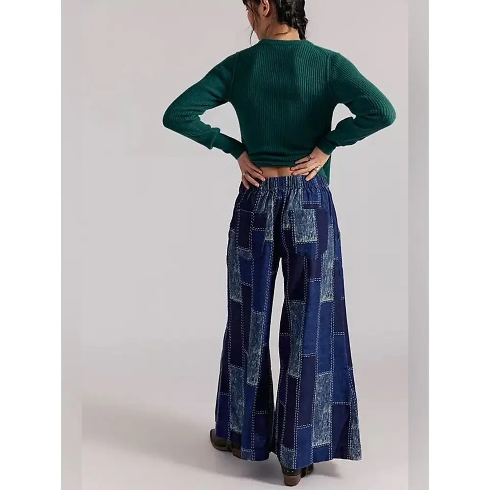 We The Free Patches Wide-Leg Flare Jeans